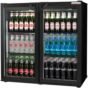 Popular Double Door Cooler Black
