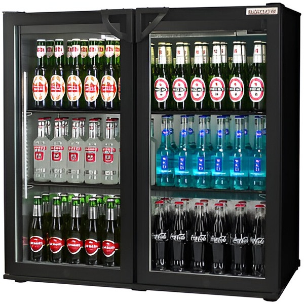 Popular Double Door Cooler Black